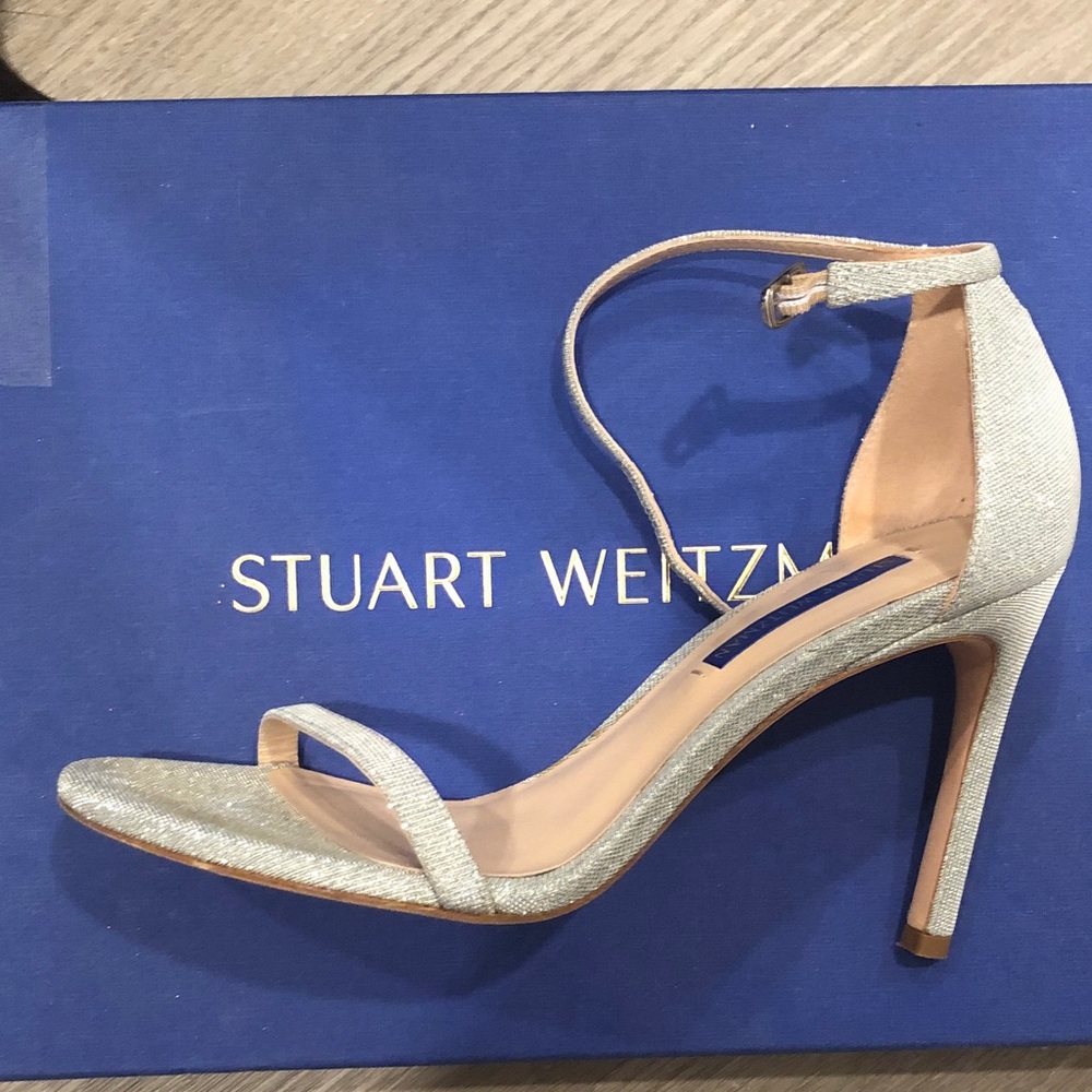 Stuart Weitzman nudistsong Silver nighttime 37.5/ us 7